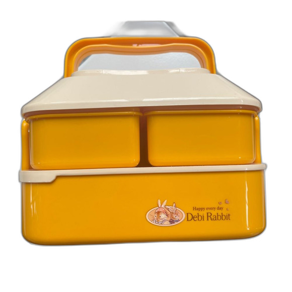 CUTE Bento Box - Bobby Rabbit Happy Every Day Lunch Box with Handles - Picture 4 of 7